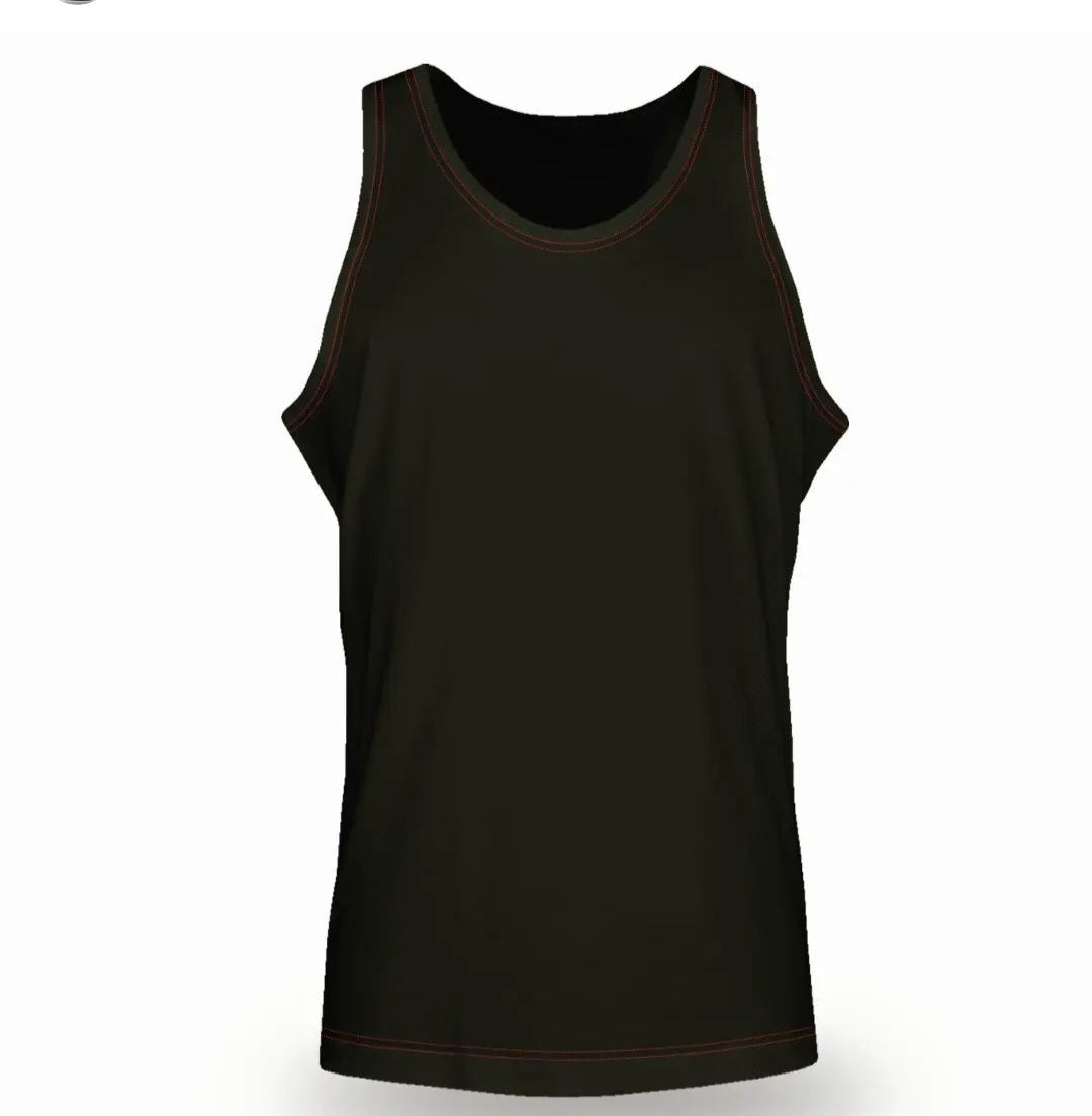 Black Tank top with Red Contrast stitching