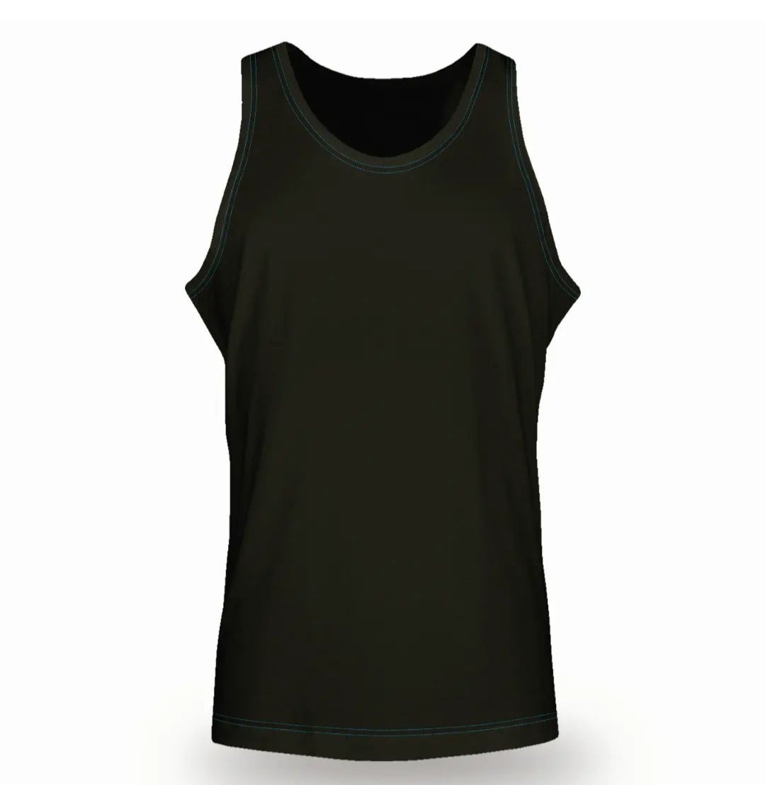Black Tank Top Blue with Contrast Stitching