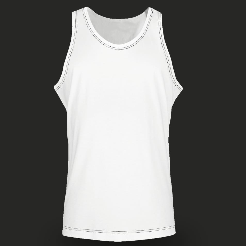 White Tank Top with Black contrast stitching