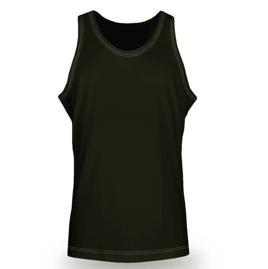 Black Tank Top with White Contrast Stitching