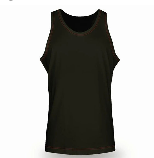 Black Tank top with Red Contrast stitching