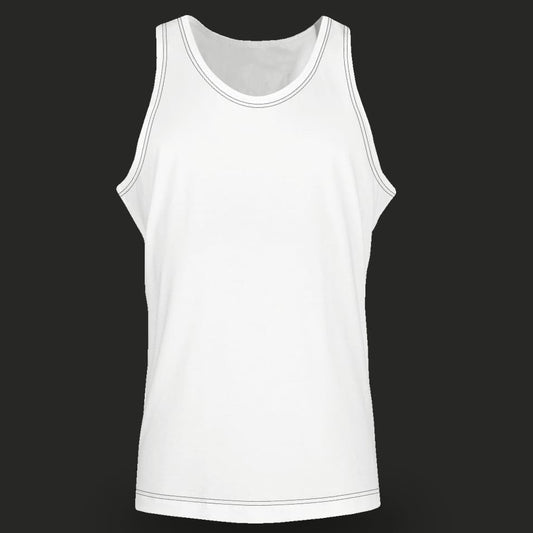 White Tank Top with Black contrast stitching